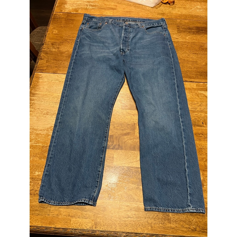 Levi's Premium 501 Jeans Straight Fit Medium Wash Blue Denim Mens 40x30